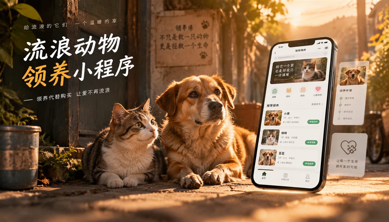 流浪动物领养小程序界面预览