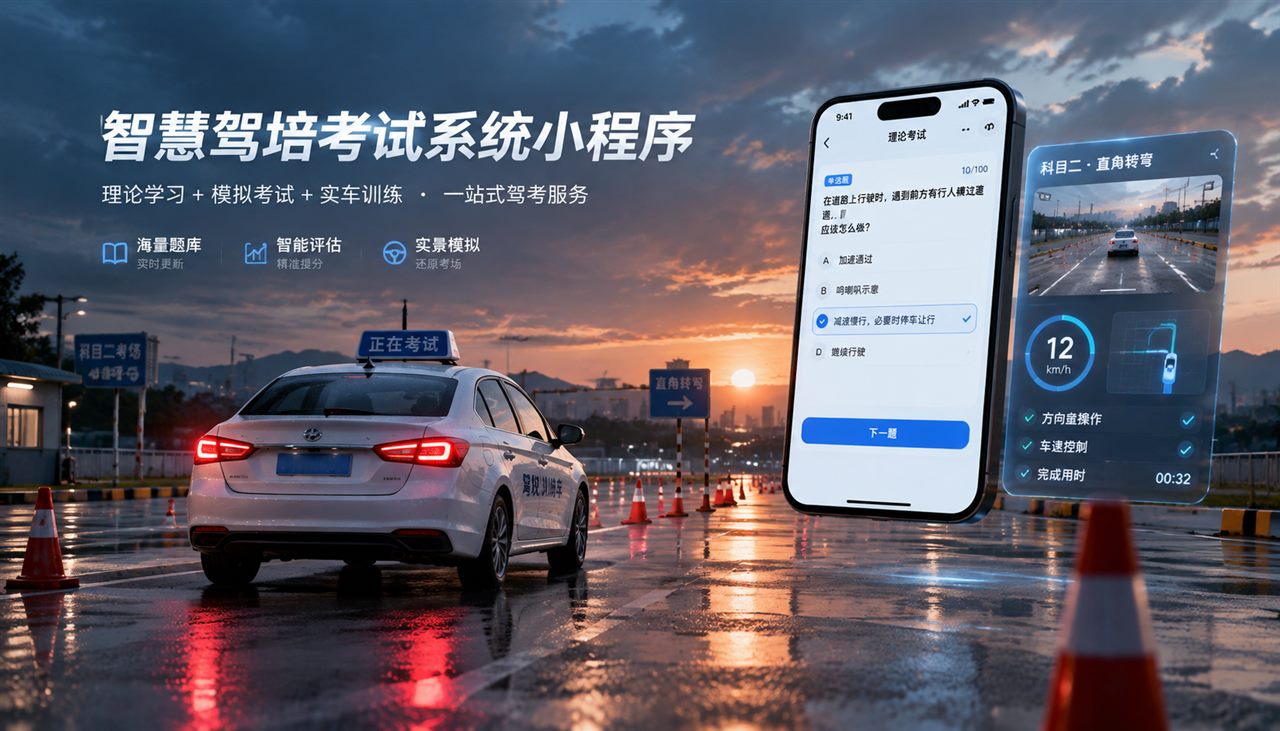 智慧驾培考试系统小程序界面预览