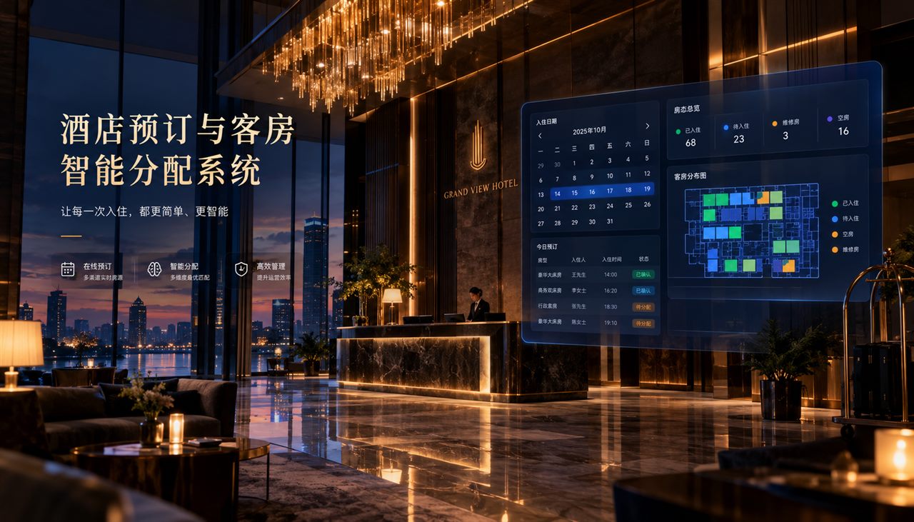 酒店预订与客房智能分配系统界面预览