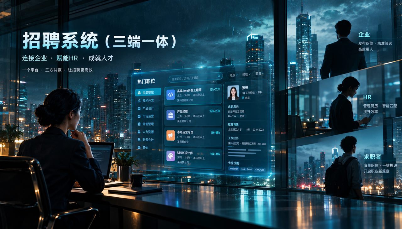 招聘系统三端一体界面预览